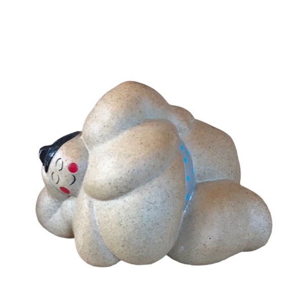 Sumo Doll Figure Set of 3 Ceramic In Action Figures Shikiri Shiko Akubi Hirune - Picture 4 of 8